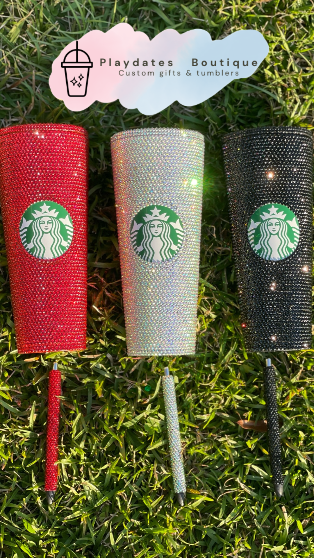 Starbucks Acrylic Rhinestone Tumbler - With Name