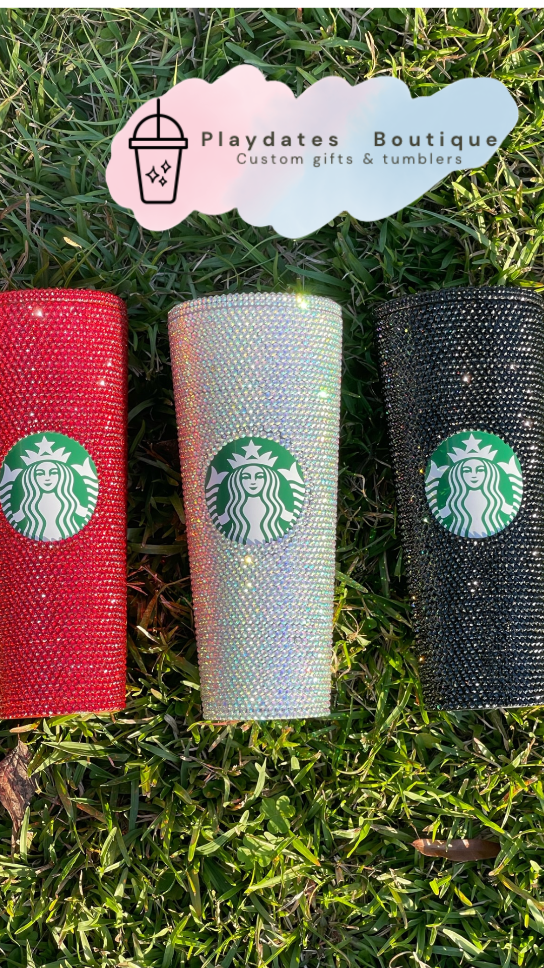 Starbucks Acrylic Rhinestone Tumbler - With Name