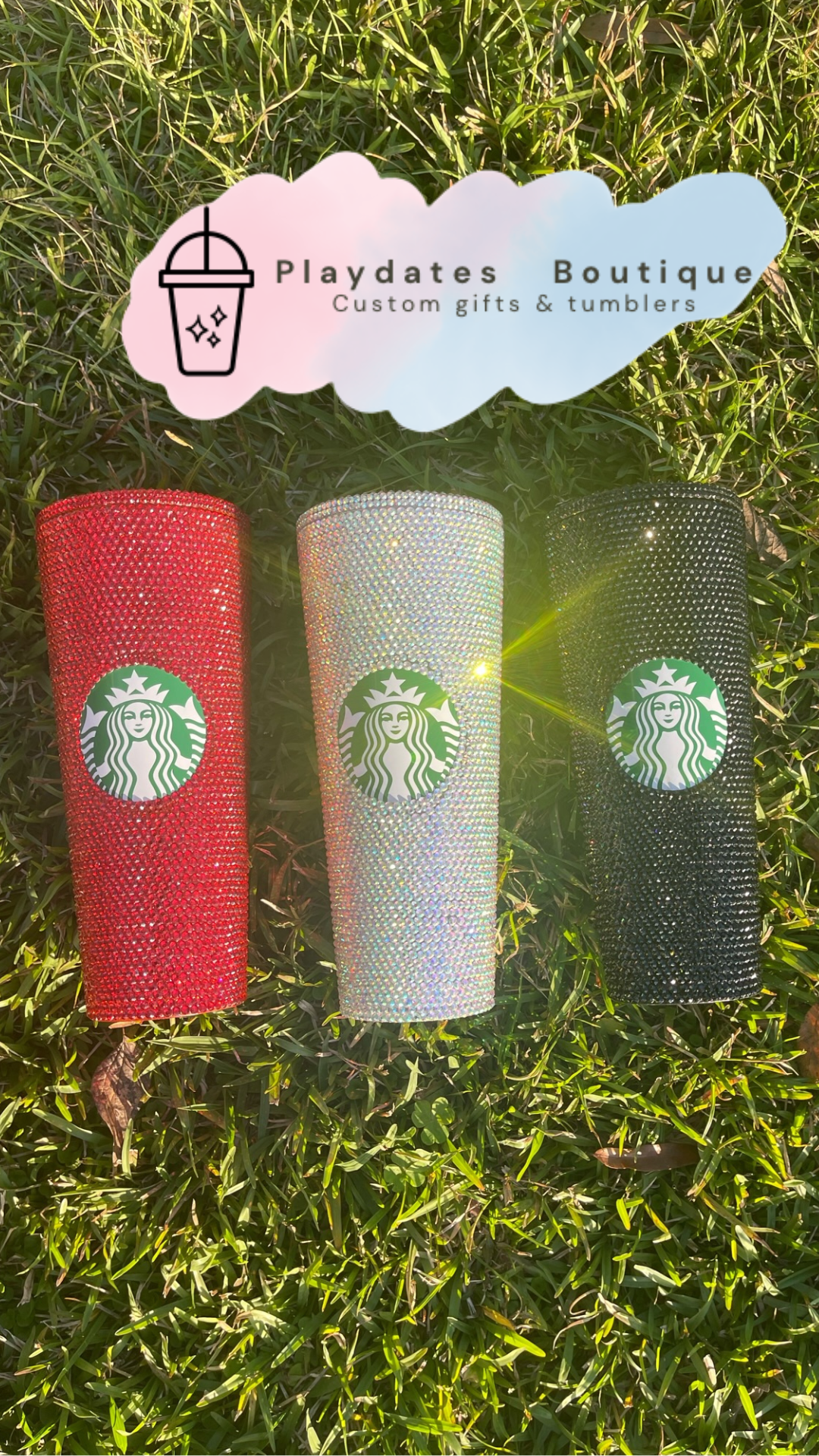 Starbucks Acrylic Rhinestone Tumbler - With Name